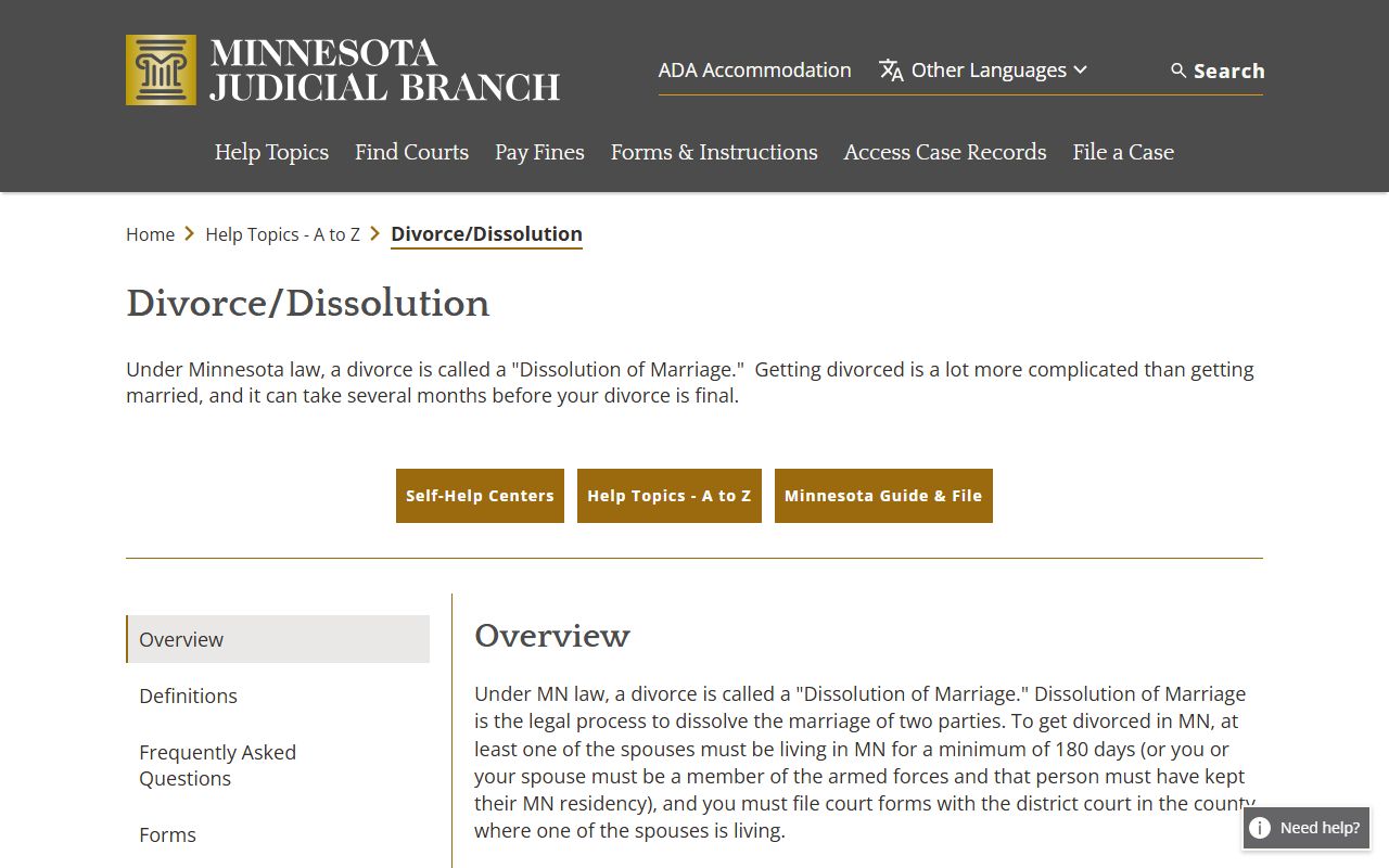 Redwood County court dockets Minnesota Judicial Branch divorce filings