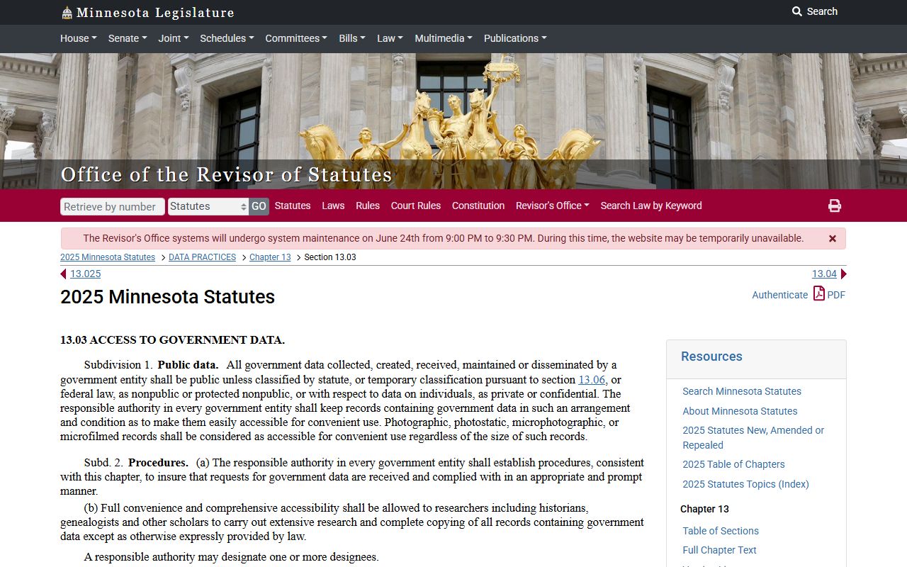 Redwood County court records Minnesota Government Data Practices Act